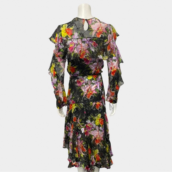 Preen by Thornton Bregazzi Women’s Floral Burnout Midi Sheath Dress, Size Small - Picture 4 of 16